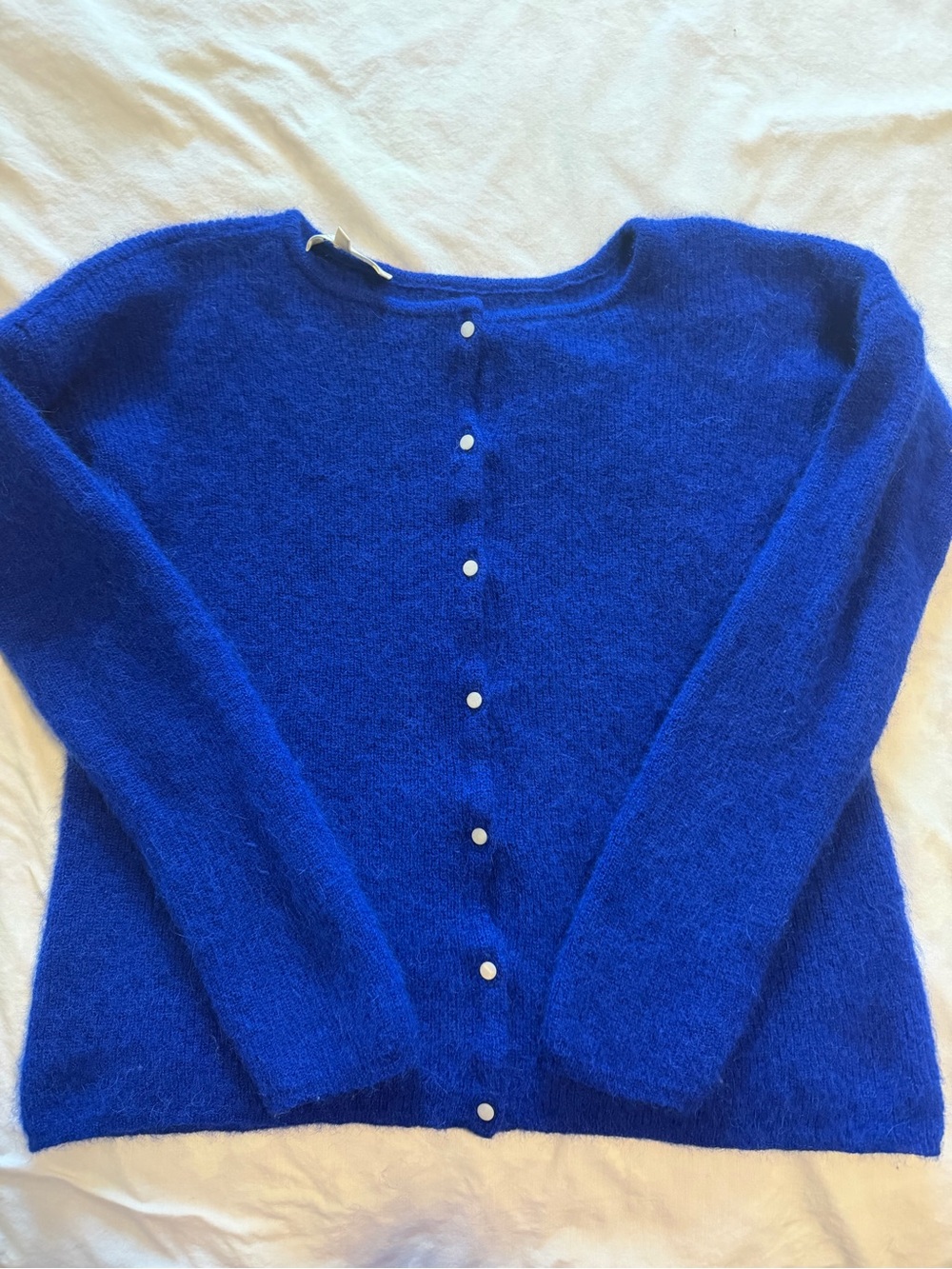 La Maille Sezane  Fuzzy Button-Front Sweater